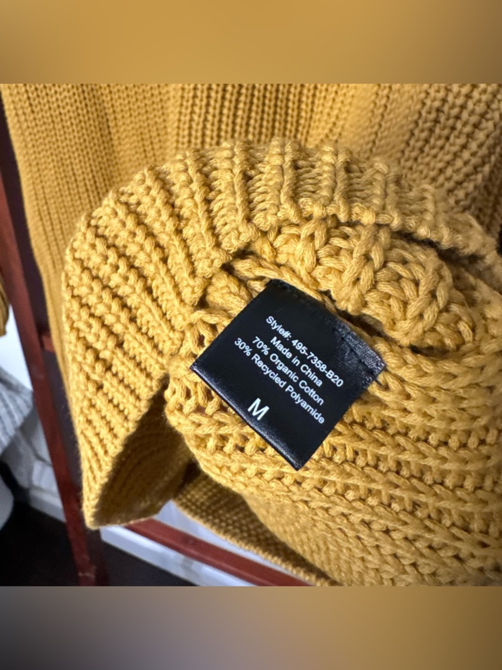 Jenni Kayne Cotton Cabin Knit Pullover Sweater Oversized Mustard Yellow - Picture 5 of 6